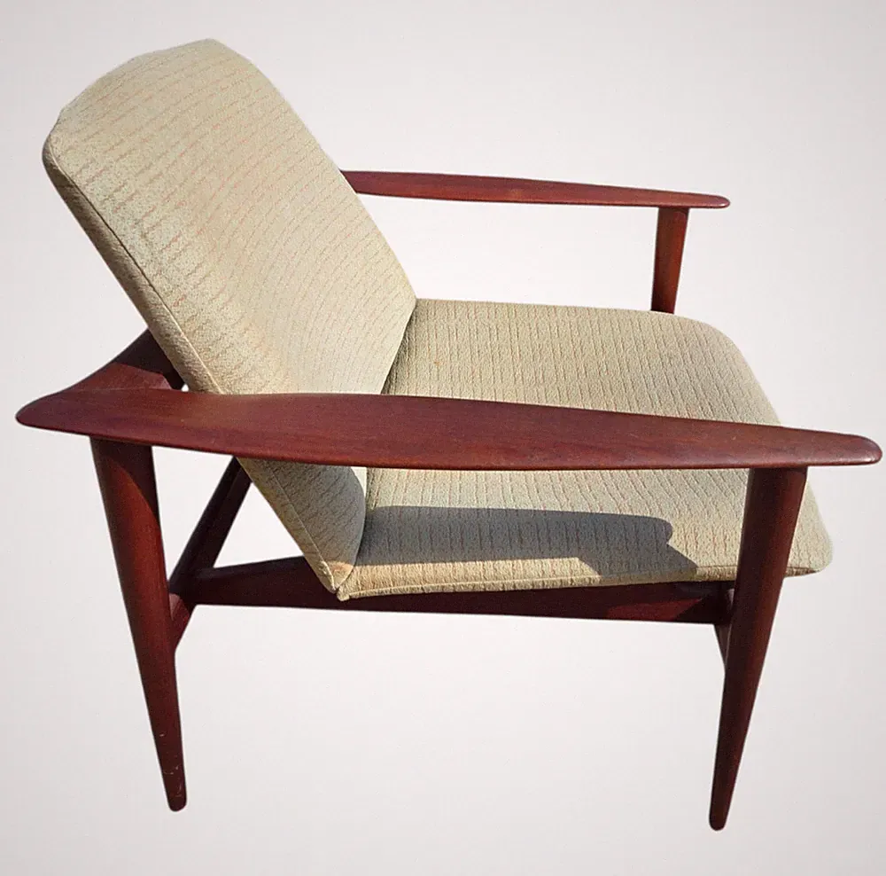 1960s Danish Modern Teak Lounge Chair Paddle Armchair Denmark