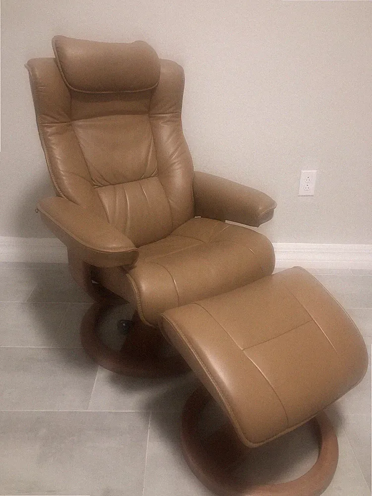 Fjords Leather Recliner Chair And Ottoman