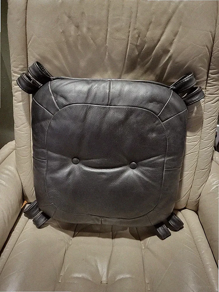 IMG Luna Sling Ottoman Black Leather Cushion Only MCM Danish Modern