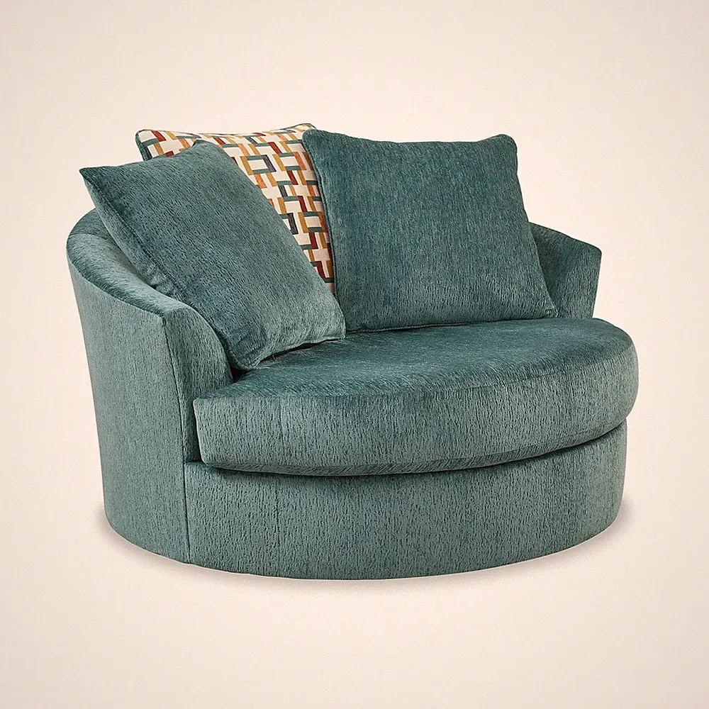 Laylabrook Scandinavian Upholstered Oversized Swivel Accent Chair with 3 Back...