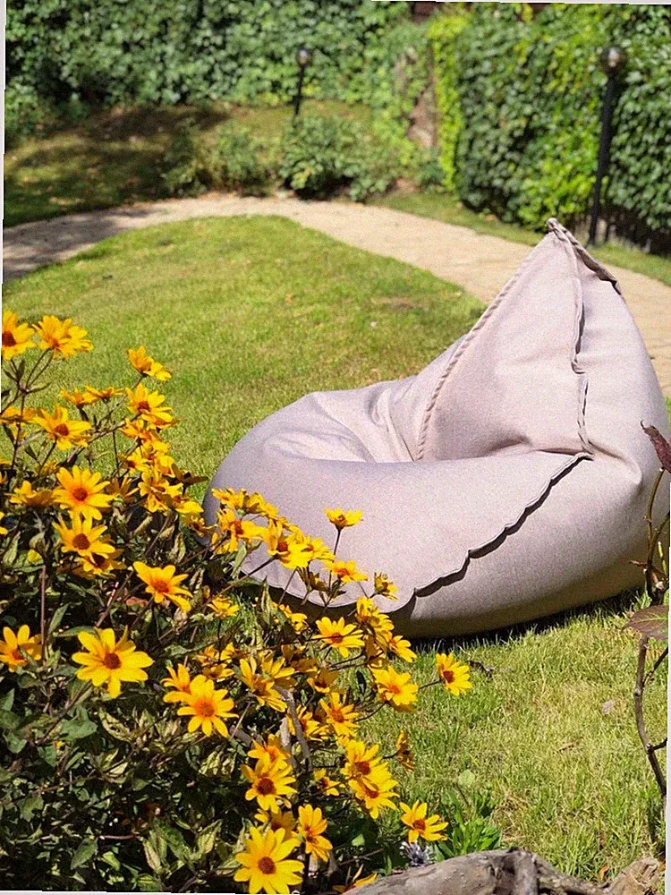 Modern bean bag chair, floor pillow cover, outdoor minimalist cushion