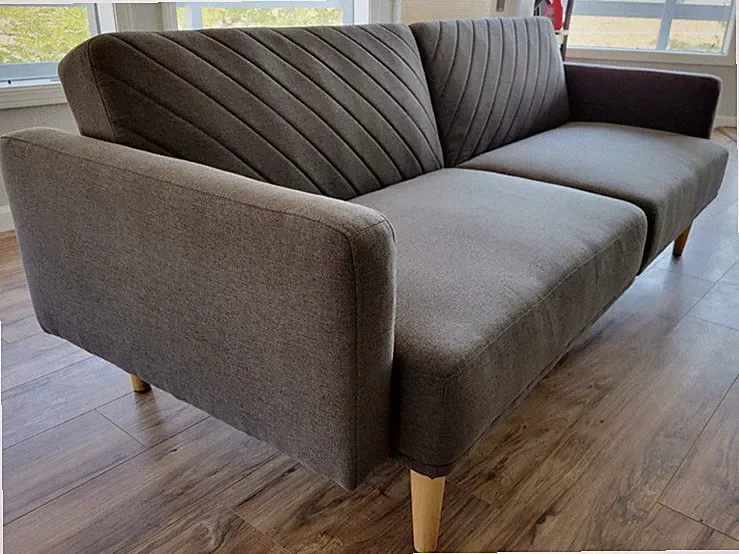 New Gray Sleeper Sofa Mid Century Modern Vintage Style Reclining Daybed