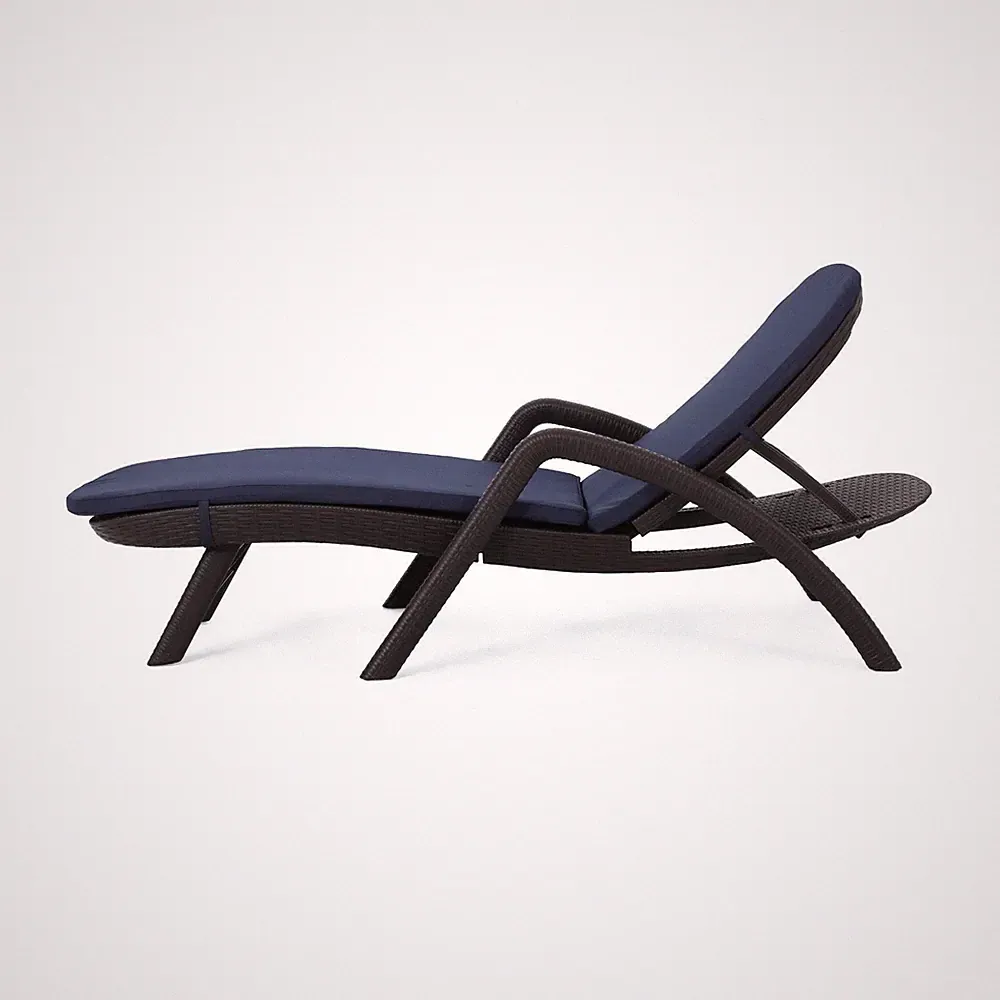 Relaxing Upholstered Chaise Lounge Wicker Texture Modern Recliner Sofa Nordic