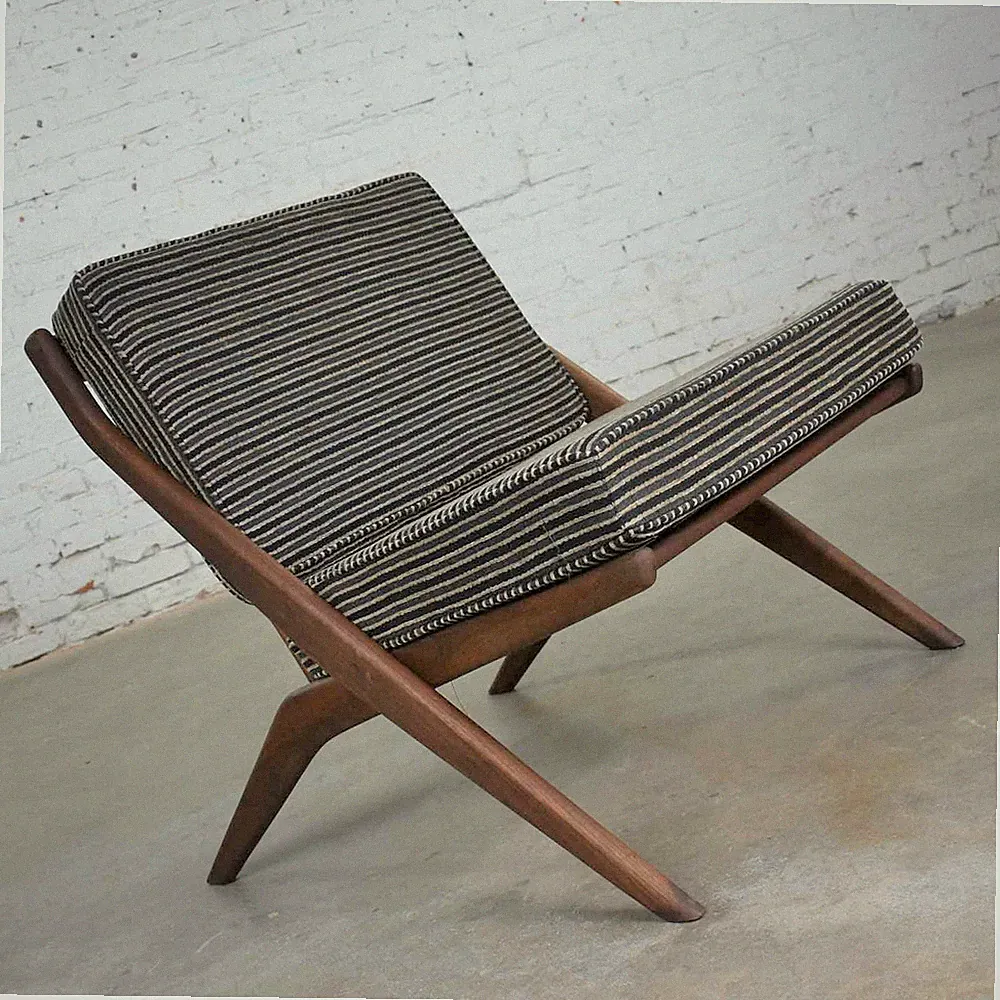 Scandinavian Modern Scissor Lounge Chair by Folke Ohlsson for Dux