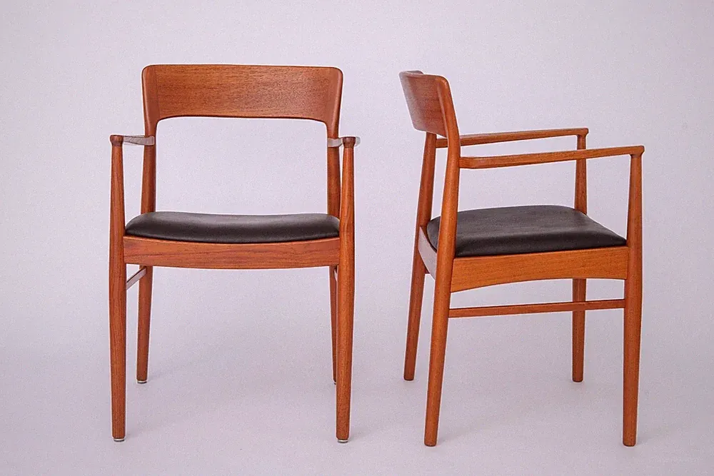 Set of 2 Henning Kjærnulf Armchairs, Korup Stolefabrik 1960s, Danish Teak Chairs