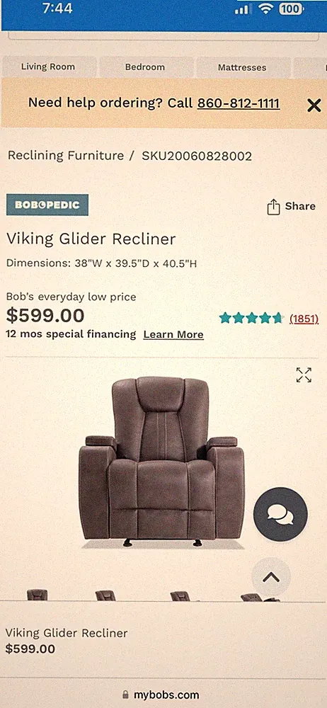 Viking glider recliner