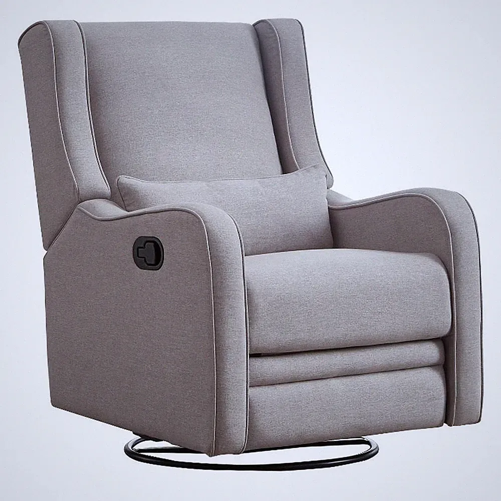 Westwood Design Elsa Fabric Manual Swivel Glider and Recliner in Gray