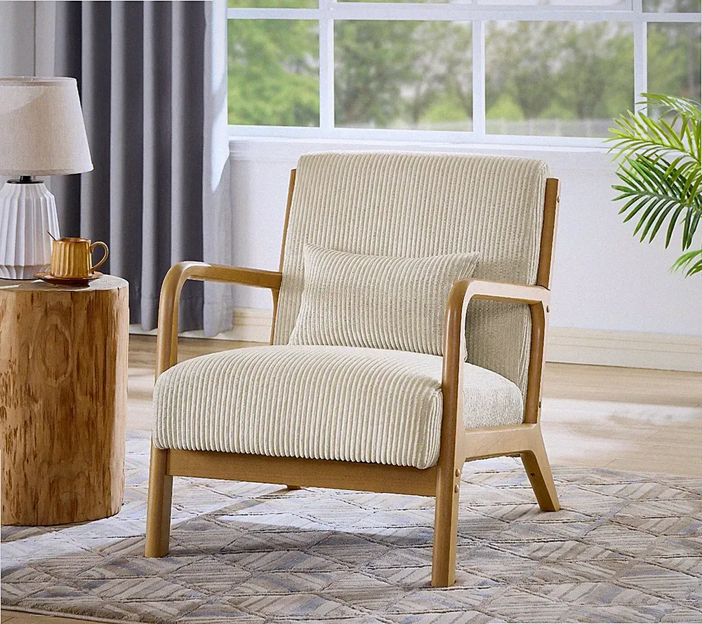 Wooden Lounge Beige Chair